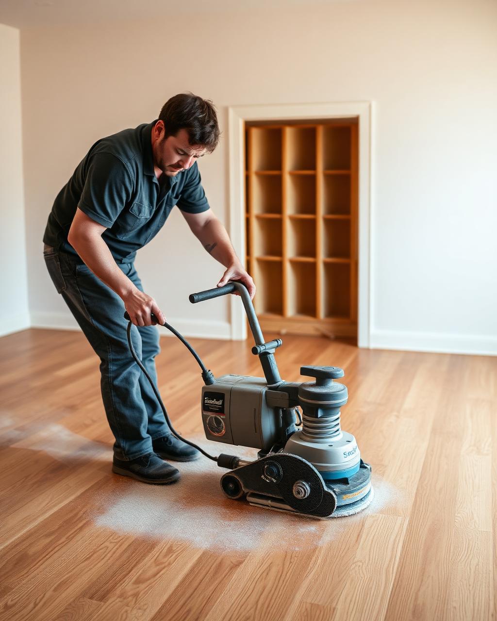 Superior Floors craftsman sanding a hardwood floor